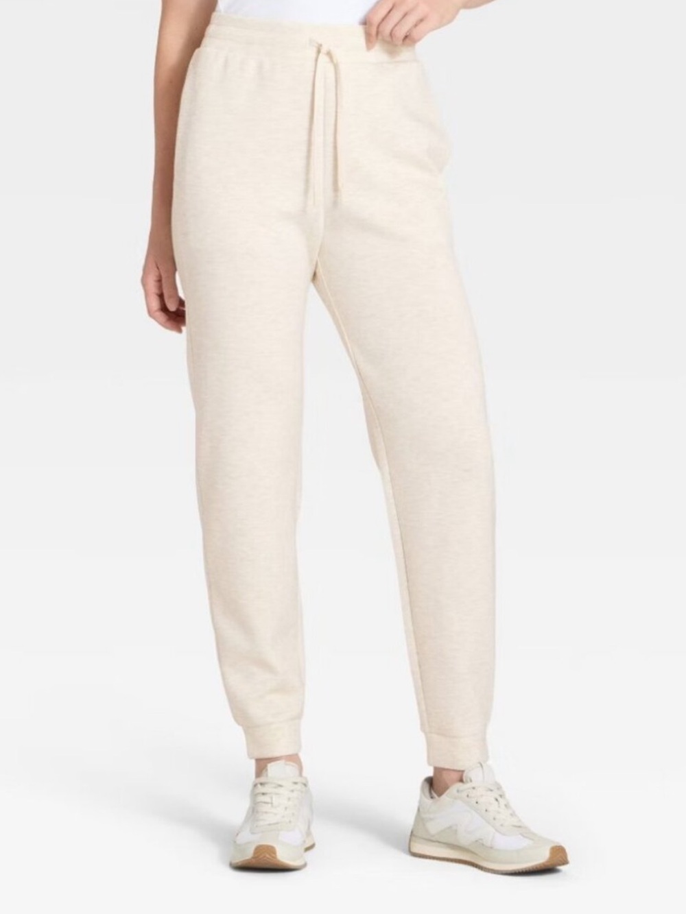 All in Motion Heathered Cream Airy Sleek Jogger Sweatpants